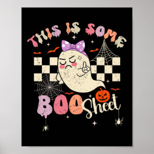 Poster Est Boo Feuille Cute Ghost Retro Halloween Costume