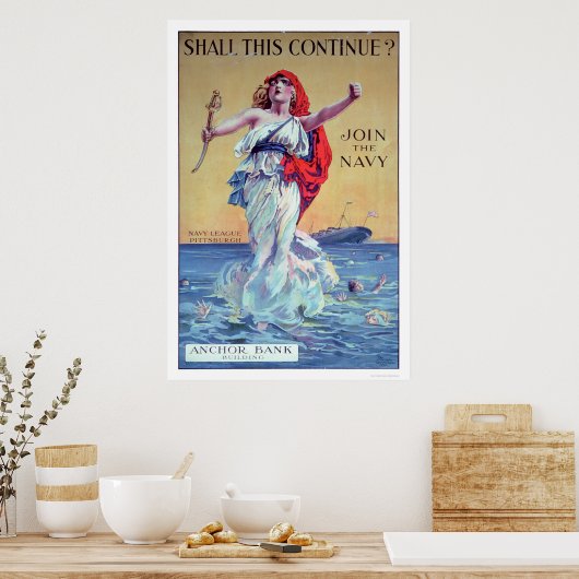 Poster Est-ce que ça continue ? Rejoignez la marine (US02 (Cuisine)