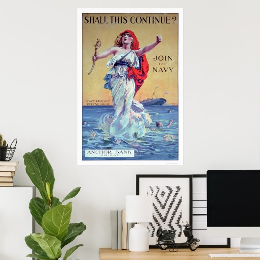 Poster Est-ce que ça continue ? Rejoignez la marine (US02 (Bureau à domicile)