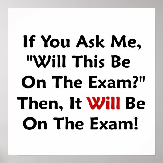 Poster Est-Ce Que Ça Sera À L'Examen ? (Devant)