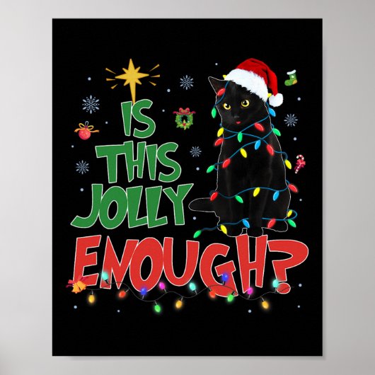 Poster Est-ce que ce chat noir de Noël joyeux est suffisa (Devant)