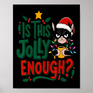 Poster Est-Ce Que Ce Jolly Assez Chat Noir Joyeux Noël Tr