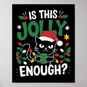 Poster Est-Ce Que Ce Jolly Assez Chat Noir Joyeux Noël Tr