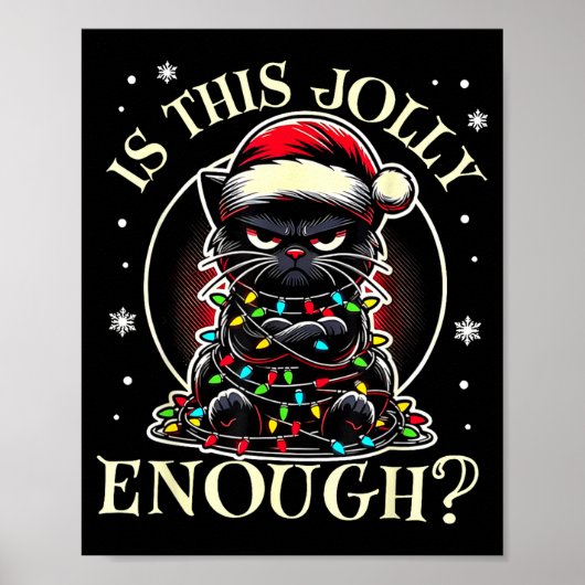 Poster Est-ce que c'est assez joyeux Mème de Noël de chat (Devant)
