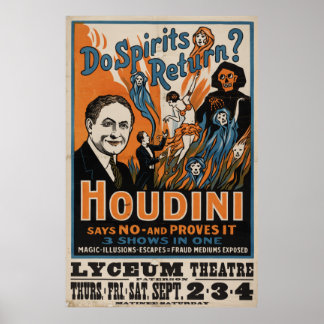 Poster Est-ce que les esprits reviennent ? Houdini Dit No