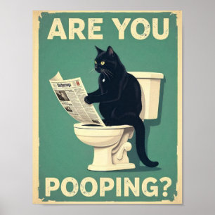 Poster "Est-ce que vous faites caca?" Drôles de chats noi