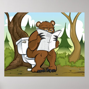 Poster Est-ce qu'une merde d'ours dans la forêt