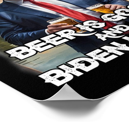 Poster Est Grande Bière Est Bonne Et Biden Est Fou Drôle (Coin)