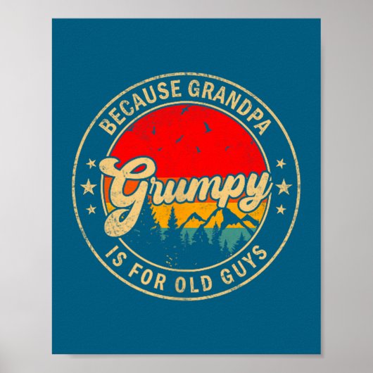 Poster Est grognon parce que papy vieux rétro (Devant)