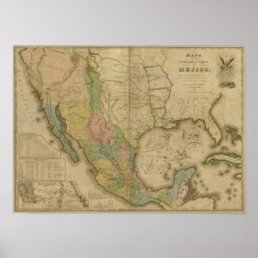 Poster Estados Unidos de Mejico (y Tejas y los Estado Uni (Devant)