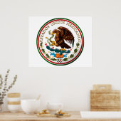 Poster Estados Unidos Mexicanos (Aigle du drapeau mexicai (Cuisine)