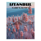 Poster Estambul: Arte de Línea con coordenadas. (Devant)