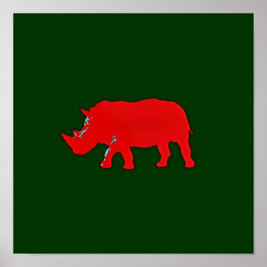 Poster estampes graphiques rhinocéros (Devant)