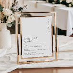 Poster Estelle Modern Minimal Le Menu Barre Panneau<br><div class="desc">Ce panneau du menu du bar est doté d'un titre de script de calligraphie moderne et d'un design minimaliste. L'en-tête de texte du script est une image qui ne peut pas être modifiée. L'image de titre peut être redimensionnée pour correspondre à n'importe quelle taille d'affiche. Tous les autres textes sont...</div>