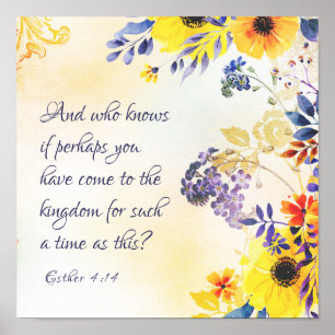Poster Ester 4:14 Venez au Royaume pour un tel temps