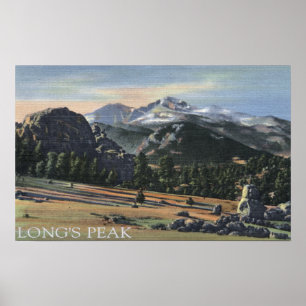Poster Estes Park, Colorado - Longs Peak View