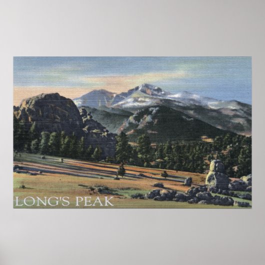 Poster Estes Park, Colorado - Longs Peak View (Devant)