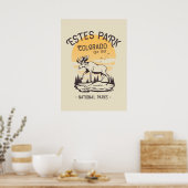 Poster Estes Park Colorado National Park Moose Sunset (Cuisine)