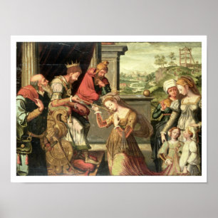 Poster Esther devant le roi Ahasuerus avec Haman envoyé