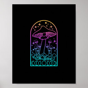 Poster Esthétique Cottagecore Goblincore Champignon Acadé