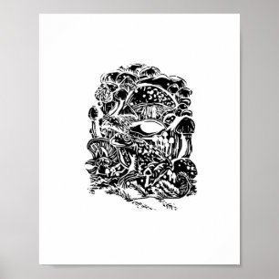 Poster Esthétique Cottagecore Grenouille Champignon Art G