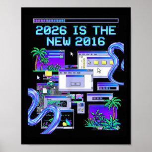 Poster Esthétique informatique pixel Vaporwave 2016