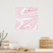Poster Esthétique Retro Liquid Swirl Peinture rose (Cuisine)