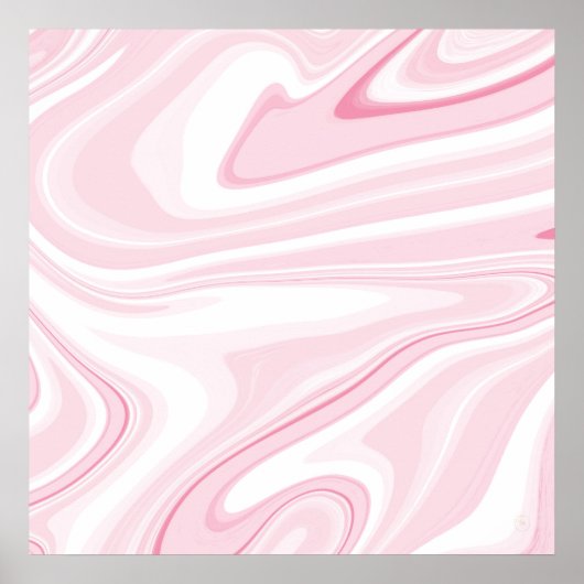 Poster Esthétique Retro Liquid Swirl Peinture rose (Devant)