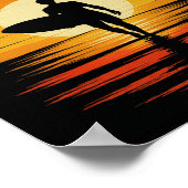 Poster esthétique rétro surf 2000 coucher de soleil vinta (Coin)