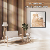 Poster Esthétique rustique avec texture Patinée beige