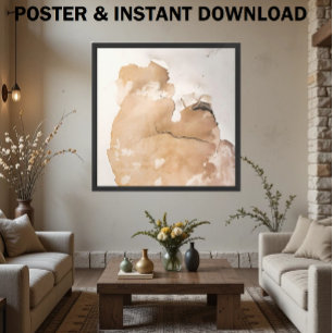 Poster Esthétique rustique avec texture Patinée beige
