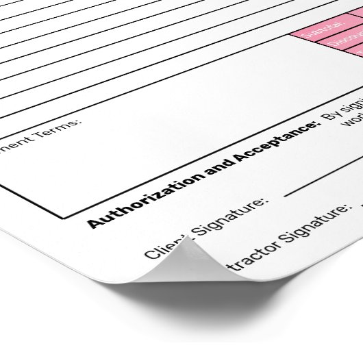 Poster Estimate Quote Job Proposal Forms Contractor Green (Coin)