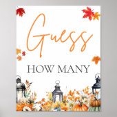 Poster ESTIMER COMBIEN DE JEU DE Baby shower Citrouille (Devant)