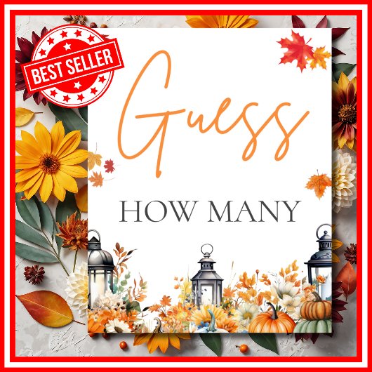 Poster ESTIMER COMBIEN DE JEU DE Baby shower Citrouille