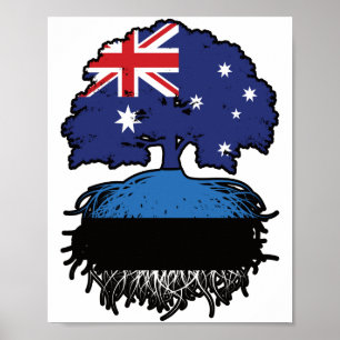 Poster Estonie Australie Estonienne Australie Racines d'a
