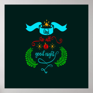 Poster Et À Tous Bonne Nuit Noël, Typographie, ZSG