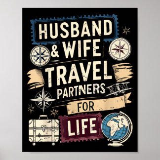 Poster Et couple correspondant mari femme voyage