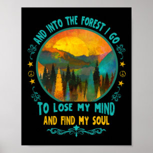 Poster Et dans la forêt, je vais faire de la randonnée en
