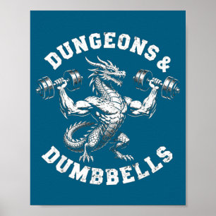 Poster Et Donjons Haltères Gym Entraînement Fantaisie