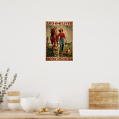 Poster Et elle a vécu heureux toujours après - Mur Décor (Cuisine)