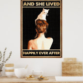 Poster Et Elle Vit Heureusement Jamais Après Le Chat Vert (Cuisine)