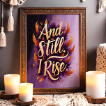 Poster Et Je Sais Encore Inspirer Plumes Mur Art<br><div class="desc">Embrassez votre force intérieure avec cette magnifique peinture murale "And Still, I Rise". Avec une typographie en or audacieuse entourée de plumes orange et violettes vibrantes, ce design est une célébration de la résilience et de l'autonomisation. Parfait pour ajouter de l'inspiration à votre maison, à votre bureau ou comme cadeau...</div>
