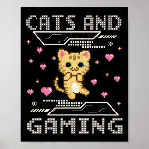 Poster Et jeu pour le chat amateur joueur de jeu vidéo je