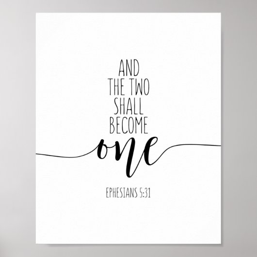 Poster Et Les Deux Deviendront Un, Éphésiens 5:31 (Devant)