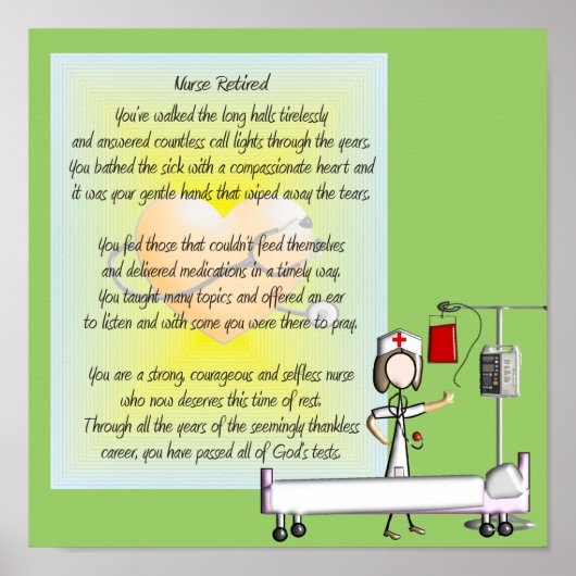 Poster et poème d'art des infirmières à la retrait (Devant)