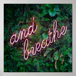 Poster Et Respire La Vie Feuille Relax