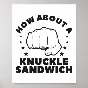 Poster Et Une Boîte De Boxe À Sandwich Knuckle
