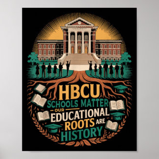 Poster Établissement scolaire noir HBCU Étudiant afro-amé