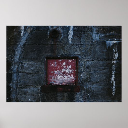 Poster Etagère murale grise et rouge (Devant)