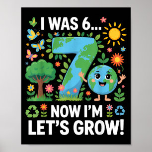 Poster Étais 6 7 enfants 7ème anniversaire garçons fille 